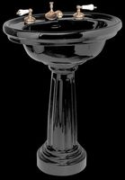 Pedestal Sinks Black Vitreous China, 12" Widespread Philadelphia