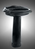 Pedestal Sinks Black Vitreous China 8" Widespread Sheffield Medium