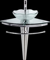 Pedestal Sinks, Clear Glass Tapered Pedestal Sink