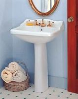Pedestal Sinks White Vitreous China, 8" Widespread Roped