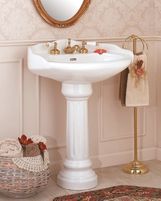 Pedestal Sinks White Vitreous China, 8" Widespread Windsor