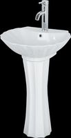 Pedestal Sinks White Vitreous China, Clam Shell White Pedestal Sink