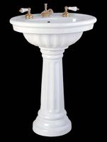 Pedestal Sinks White Vitreous China, Fluted Sink