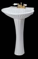 Pedestal Sinks White Vitreous China, Harborside 4" Centerset