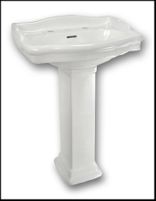 Pedestal Sinks White Vitreous China, Neo-Venetian Petite Pedestal Sink