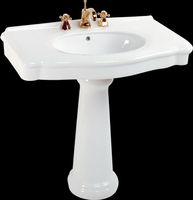 Pedestal Sinks White Vitreous China, White Pedestal Sink 8 inch Widespread