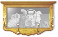 "Peek A Boo Kittens" Etched Mirror Coat Rack