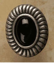 Philippe Insert Medium Pewter Cabinet Knob/Pull / Black Insert
