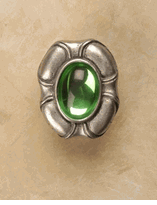 Philippe Insert Pewter Cabinet Knob/Pull / Peridot