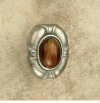 Philippe Insert Pewter Cabinet Knob/Pull / Smoke Topaz Swirl