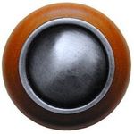 Plain Dome Cherry Cabinet Knob, Antique Pewter