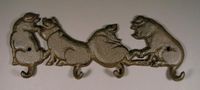 Playful Pigs Cast Iron Wall Hook