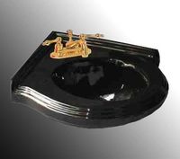 Portsmouth Deluxe Vitreous China Corner Sink (Black Color)