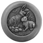 Rabbits Cabinet Knob, Antique Pewter