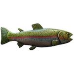 Rainbow Trout Cabinet Knob (Left Side/Faces Right), Hand Tinted Pewter