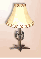 Rawhide Steer Horseshoe Table Lamp