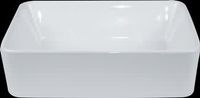 Rectangular White Vitreous China Over Counter Vessel Sink