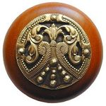 Regal Crest Cherry Cabinet Knob, Antique Brass