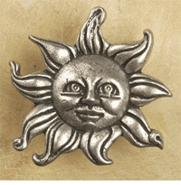 Ribbon Ray Sun Knob/Pull In Pewter