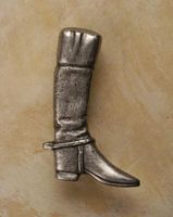 Riding Boot Large Pewter Cabinet Knob/Pull (Right Face)