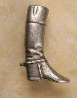 Riding Boot Pewter Cabinet Knob/Pull (Right Face)