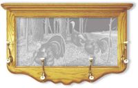 "Riding the Coat-Tails" Wild Turkey Etched Mirror Coat Rack