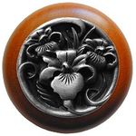 River Iris Cherry Cabinet Knob, Antique Pewter