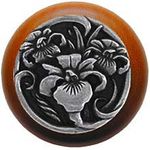 River Iris Cherry Cabinet Knob, Brilliant Pewter