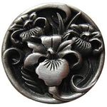 River Irises Cabinet Knob, Antique Pewter