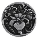 River Irises Cabinet Knob, Brilliant Pewter