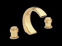 Roman Tub Fillers, Bright Cast Brass, 3 PC C-Style Roman Tub Faucet