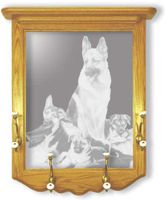 "Rookies" German Shepard Etched Mirror Coat Rack