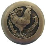 Rooster Cabinet Knob, Antique Brass