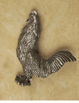 Rooster Cabinet Knob/Pull In Pewter (Facing Left)