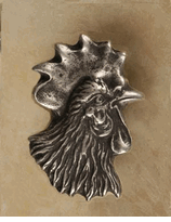 Rooster Head Pewter Cabinet Knob/Pull (Facing Right)