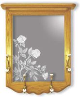 Rose Etched Mirror Coat Rack
