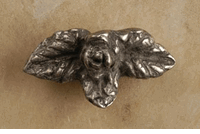 Rose W/Leaves Small Cabinet knob/Pull In Pewter