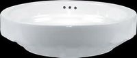 Round White Vitreous China Over Counter Vessel Sink