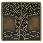 Royal Palm Cabinet Knob, Antique Brass