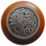 Saddleworth Cherry Cabinet Knob, Brite Nickel