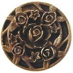 Saratoga Rose Cabinet Knob, Antique Brass
