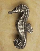 Seahorse Pewter Cabinet Knob/Pull (Left Facing)