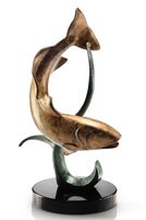 "Shallowwater Fighter" Redfish Brass Art Sculpture