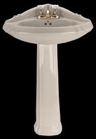 Sheffield Deluxe Vitreous China Corner Pedestal Sink (Bone Color)