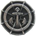 Ship's Wheel Cabinet Knob, Antique Pewter