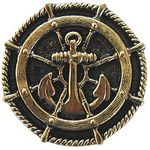 Ship's Wheel Cabinet Knob, Brite Brass