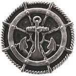 Ship's Wheel Cabinet Knob, Brite Nickel