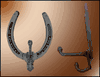 Single Horseshoe, Dual Hook  Coat Hanger / Hook