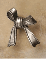Single Loop Ribbon Small Pewter Cabinet Knob/Pull