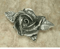 Single Rose Cabinet Pull In Pewter